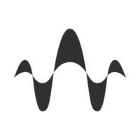Abstract overlapping waves glyph icon. Silhouette symbol. Sound, audio, music rhythm lines. Vibration, noise amplitude level. Abstract digital soundwave. Negative space. Vector isolated illustration