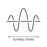 Soundwave linear icon. Thin line illustration. Function and axis. Music rhythm frequency. Digital sound, audio wave. Radio signal sign. Contour symbol. Vector isolated outline drawing. Editable stroke
