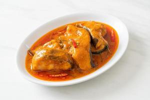 Redtail Catfish Fish in Dried Red Curry Sauce that called Choo Chee photo