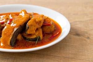 Redtail Catfish Fish in Dried Red Curry Sauce that called Choo Chee photo