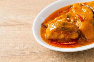 Redtail Catfish Fish in Dried Red Curry Sauce that called Choo Chee photo