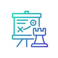 Business strategy gradient linear vector icon. Company plan. Strategic management. Setting goals. Marketing tactics. Thin line color symbol. Modern style pictogram. Vector isolated outline drawing