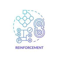 Reinforcement blue gradient concept icon. Interactive environment. Category of machine learning abstract idea thin line illustration. Isolated outline drawing. vector