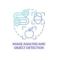 Image analysis and object detection blue gradient concept icon. Artificial intelligence. Machine learning abstract idea thin line illustration. Isolated outline drawing. vector