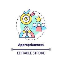 Appropriateness concept icon. Correct project. International cooperation concept abstract idea thin line illustration. Isolated outline drawing. Editable stroke. vector