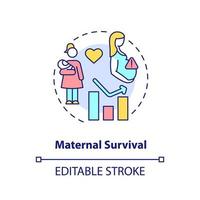 Maternal survival concept icon. Measure of human development. Social progress abstract idea thin line illustration. Isolated outline drawing. Editable stroke. vector