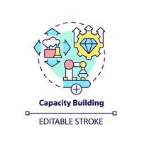 Capacity building concept icon. Facility development. International cooperation abstract idea thin line illustration. Isolated outline drawing. Editable stroke. vector