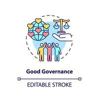 Good governance concept icon. Public institution. International relations theory abstract idea thin line illustration. Isolated outline drawing. Editable stroke. vector