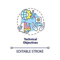 Technical objectives concept icon. International cooperation targets abstract idea thin line illustration. Isolated outline drawing. Editable stroke. vector