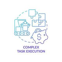 Complex task execution blue gradient concept icon. Automated system. Artificial intelligence advantage abstract idea thin line illustration. Isolated outline drawing. vector