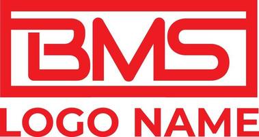 diseño de logotipo de iniciales bms vector