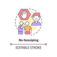 No gossiping concept icon. Do not spread rumors. Social etiquette abstract idea thin line illustration. Isolated outline drawing. Editable stroke.