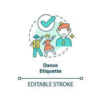 Dance etiquette concept icon. Rules and ethical code. Type of etiquette abstract idea thin line illustration. Isolated outline drawing. Editable stroke. vector