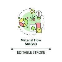 Material flow analysis concept icon. Method of industrial ecology abstract idea thin line illustration. Isolated outline drawing. Editable stroke. vector