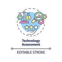 Technology assessment concept icon. Development strategy. Tool of industrial ecology abstract idea thin line illustration. Isolated outline drawing. Editable stroke. vector