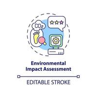 Environmental impact assessment concept icon. Tool of industrial ecology abstract idea thin line illustration. Isolated outline drawing. Editable stroke. vector