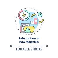 Substitution of raw materials concept icon. Cleaner production option abstract idea thin line illustration. Isolated outline drawing. Editable stroke. vector