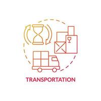 Transportation red gradient concept icon. Additional expenses. Product delivery. Type of muda abstract idea thin line illustration. Isolated outline drawing. vector