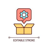 New details delivery RGB color icon. Unpacking new device. Moving to new place. Retail store relocation. Isolated vector illustration. Simple filled line drawing. Editable stroke.
