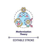 Modernization theory concept icon. Social progress and development abstract idea thin line illustration. Isolated outline drawing. Editable stroke. vector