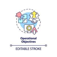 Operational objectives concept icon. International cooperation development abstract idea thin line illustration. Isolated outline drawing. Editable stroke. vector