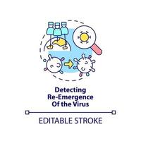 Detecting reemergence of virus concept icon. International cooperation against covid abstract idea thin line illustration. Isolated outline drawing. Editable stroke. vector