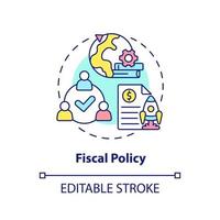 Fiscal policy concept icon. Cooperation for sustainable recovery after covid abstract idea thin line illustration. Isolated outline drawing. Editable stroke. vector