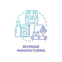 Beverage manufacturing blue gradient concept icon. Soft drinks and alcohol. Business subsector abstract idea thin line illustration. Isolated outline drawing. vector