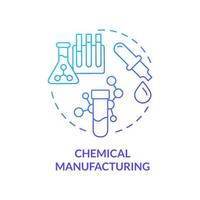 Chemical manufacturing blue gradient concept icon. Synthetic substances. Business subsector abstract idea thin line illustration. Isolated outline drawing. vector