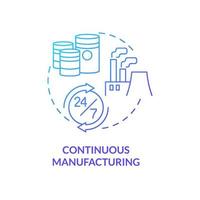 Continuous manufacturing blue gradient concept icon. Constant process. Type of manufacturing processes abstract idea thin line illustration. Isolated outline drawing. vector