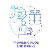 Providing food and drinks blue gradient concept icon. Foodstuff supply. Government initiative abstract idea thin line illustration. Isolated outline drawing. vector