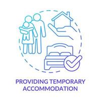 Providing temporary accommodation blue gradient concept icon. Interim shelter. Government initiative abstract idea thin line illustration. Isolated outline drawing. vector