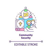 Community security concept icon. Groups protection. Element of national safety abstract idea thin line illustration. Isolated outline drawing. Editable stroke. vector