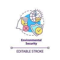 Environmental security concept icon. State protection against disasters abstract idea thin line illustration. Isolated outline drawing. Editable stroke. vector