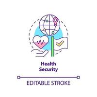 Health security concept icon. Citizens service. Element of national safety abstract idea thin line illustration. Isolated outline drawing. Editable stroke. vector