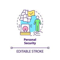Personal security concept icon. Law system. Element of national safety abstract idea thin line illustration. Isolated outline drawing. Editable stroke.
