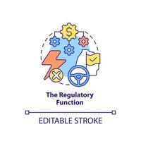 Regulatory function concept icon. Financial system safety. National economic security abstract idea thin line illustration. Isolated outline drawing. Editable stroke.
