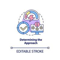 Determining approach concept icon. National security. Dealing with threats abstract idea thin line illustration. Isolated outline drawing. Editable stroke. vector