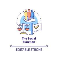 Social function concept icon. Defense of national economic system abstract idea thin line illustration. Isolated outline drawing. Editable stroke. vector