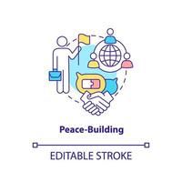 Peace-building concept icon. Constructive relationships. Community security abstract idea thin line illustration. Isolated outline drawing. Editable stroke. vector