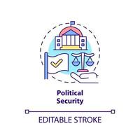 Political security concept icon. Diplomatic agreement. Dimension of national safety abstract idea thin line illustration. Isolated outline drawing. Editable stroke. vector