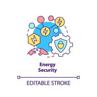 Energy security concept icon. Power systems. National protection program abstract idea thin line illustration. Isolated outline drawing. Editable stroke. vector