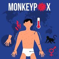 monkeypox virus symptom illustration suitable for poster and infographic vector