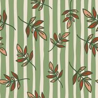 Cute outline leaves seamless pattern. Simple leaf wallpaper. Botanical floral background. vector