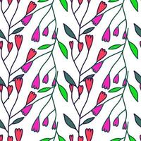 Cute abstract flower seamless pattern. Hand drawn floral wallpaper. vector