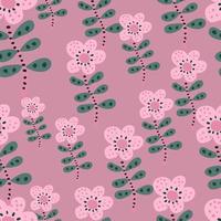 Simple daisy flower seamless pattern. Floral wallpaper. Cute ditsy print. vector