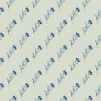 Cute flower seamless pattern in stylized folk style. Hand drawn elegant botanical background. vector