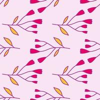 Cute abstract flower seamless pattern. Hand drawn floral wallpaper. vector