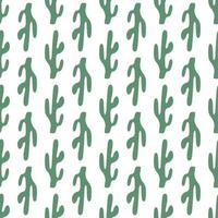 Cute hand drawn cactuses seamless pattern. Mexican symbol. Wild West theme. Hand drawn colored trendy Vector print.