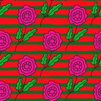 Decorative seamless pattern with doodle folk flowers ornament. vector